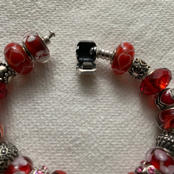 Authentic Pandora sterling silver bracelet with  genuine sterling silver beads - Picture 5 of 7